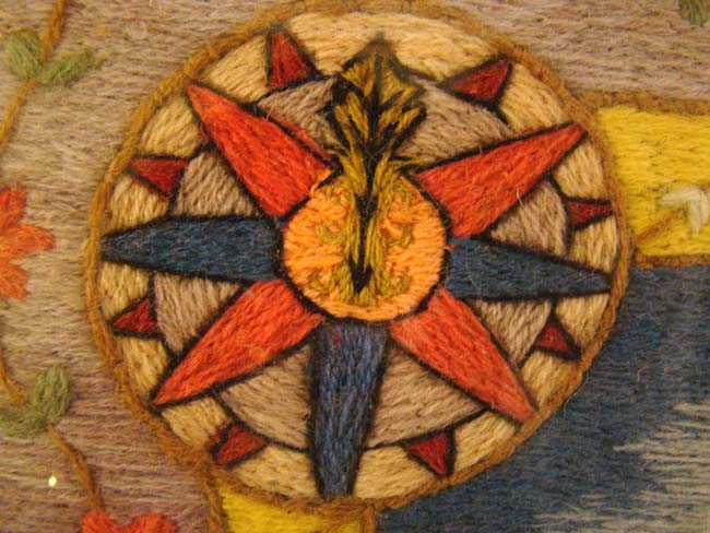 A Charming 19th century Sailor made Woolwork of a British Man of War circa 1870 — image 6